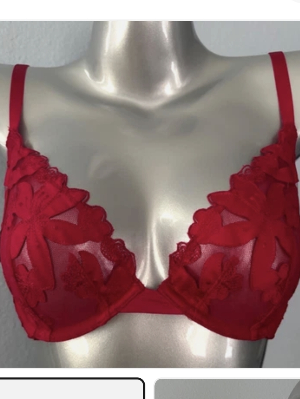 Victoria Secret Red Lace 32DD bra NWT
